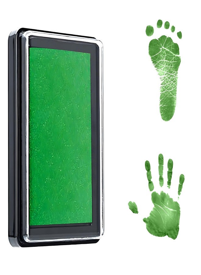 Bembika Baby Finger Print and Footprint Kit inkpad for Kids, Reusable Pad for Baby's Hand and Foot Impression Safe and Non Toxic Ink Pad for Baby Foot Prints and Handprints � (Green) - Image 1